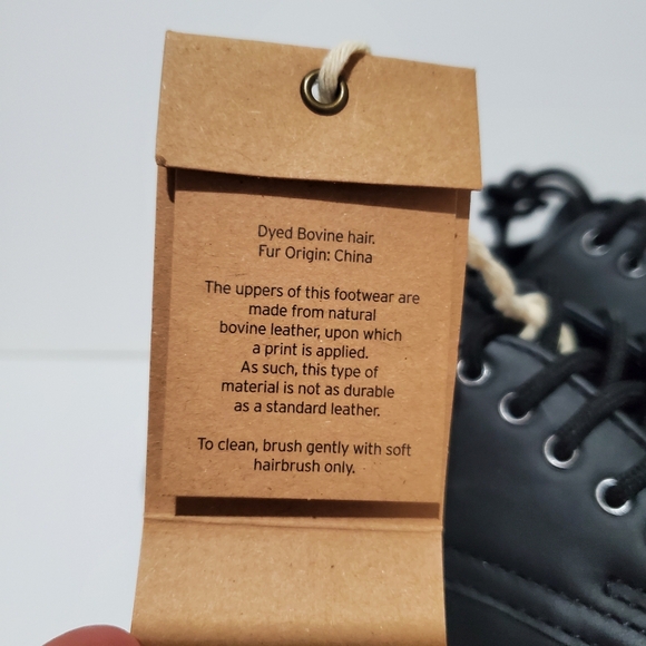 Dr. MARTENS 5-EYE BEX SQUARE TOE HAIR-ON & LEATHER SHOES SIZE 6 - Picture 12 of 13